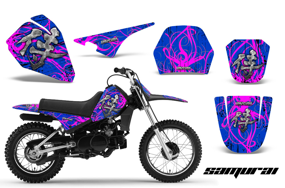 Yamaha PW80 Graphics Kit Samurai Pink Blue